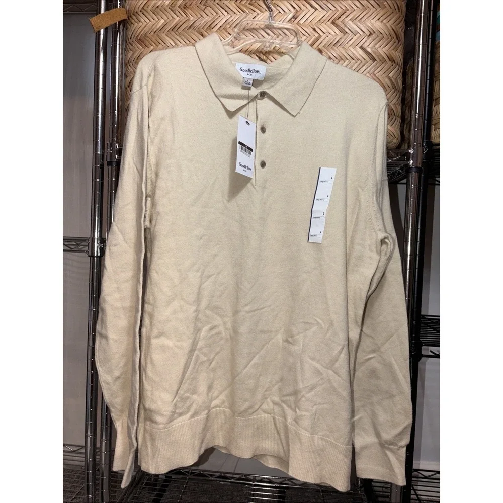 Goodfellow & Co Mens Long‎ Sleeve Tan Sweater Size Large